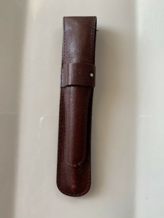 Mont Blanc Leather Pen Pouch In Burgundy