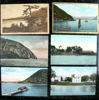 Ten Antique Postcards 1910 Hudson River,  Iona,  Storm King,  West Point,  Etc
