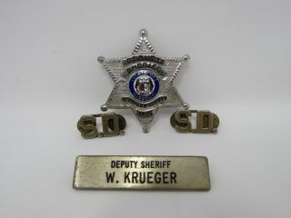 Obsolete Missouri Deputy Sheriff Police Officer Badge Collar Pins And Name Badge