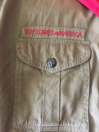 Vintage 1930s Union made BSA Boy Scouts uniform long sleeve shirt w scarf 7