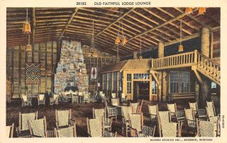 C20 - 2477,  Old Faithful Lodge Lounge,  Yellowstone National Park,  Wy.