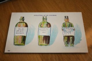 Evolution Of A Irishman Old Irish Whiskey Postcard 980 Metamorphic