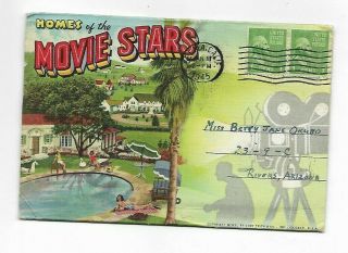 Vintage - Postcard Folder - Homes Of The Movie Stars - California