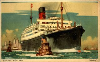 Cunard White Star Line Steamship Scythia Artist Signed Kenneth Shoesmith