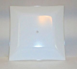 Mcm Vintage Square Glass Flush Mount Ceiling Light Cover Frosted White 13.  5 "