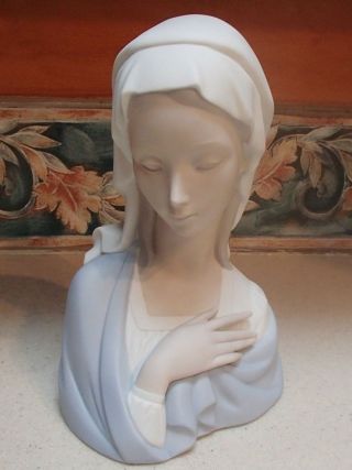 Lladro 4649 " Madonna Head " Holy Mother,  Virgin Mary Bust Matte - Mwob,  Rv$495