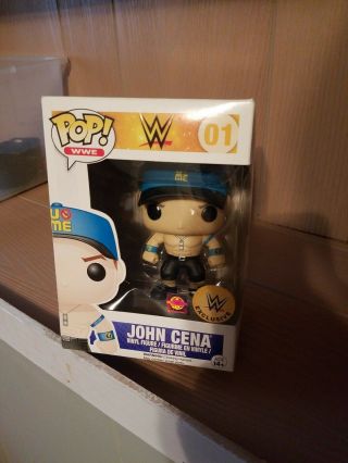 Funko Pop John Cena No.  01 Wwe Event Exclusive Blue Hat Black Pants Figure Rare