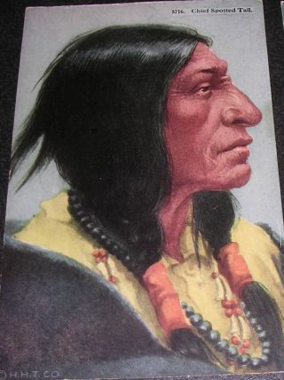 C1912 Chief Spotted Tail Native American Postcard