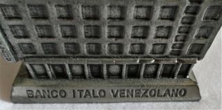 BANCO ITALO VENEZOLANO Venezuela COIN BANK Metal Souvenir Building MONUMENT 2