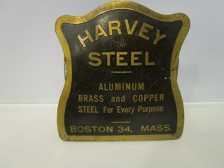 Vtg.  Industry Harvey Steel Boston 34 Malden Mass Brass Advertising Paper Clip