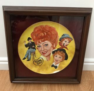 I Love Lucy Lucille Ball 1982 Royal Manor Plate By Mike Hagel - Rare - Framed