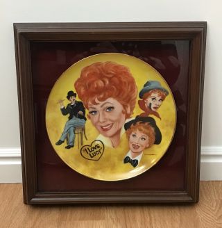 I Love Lucy LUCILLE BALL 1982 Royal Manor Plate by Mike Hagel - RARE - Framed 2