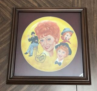 I Love Lucy LUCILLE BALL 1982 Royal Manor Plate by Mike Hagel - RARE - Framed 4