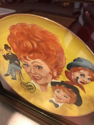 I Love Lucy LUCILLE BALL 1982 Royal Manor Plate by Mike Hagel - RARE - Framed 6