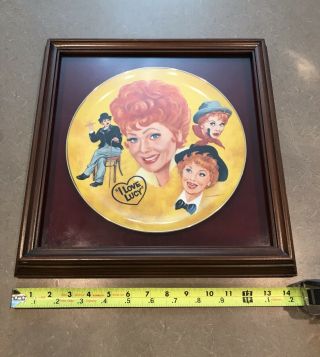 I Love Lucy LUCILLE BALL 1982 Royal Manor Plate by Mike Hagel - RARE - Framed 7