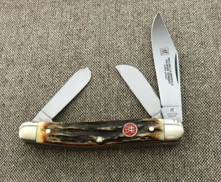 Zwilling J A Henckels Stockman Pocket Knife Stag Handles Hk - 3 - S Made In Germany