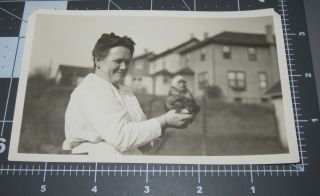 Small Monkey Sits In Hand Of Woman Pet Primate Wild Animal Trained Vintage Photo