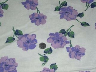 Full Vintage Feedsack: Purple Flowers On White