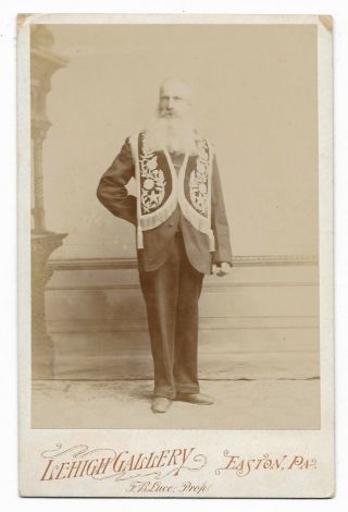 Antique Victorian Odd Fellows Fraternal Costume Masonic Man W/ Beard Easton Pa