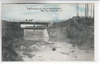 Mt.  Vernon Illinois Il Postcard 1907 - 1915 Spillway At Reservoir