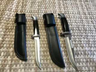 Set Of 2 Buck Fixed Blade Knives With Sheaths.  Model 119 And 105.