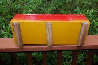 Vintage Hip/ Tombstone Roof Metal Toolbox w Lift - out Tray 4