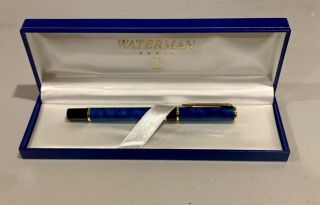 Waterman Laureat Marble Blue Gt Rollerball Pen
