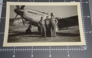 Miss Barbara Wwii Fighter Pilot Plane Nose Art Plane Airplane Men Vintage Photo
