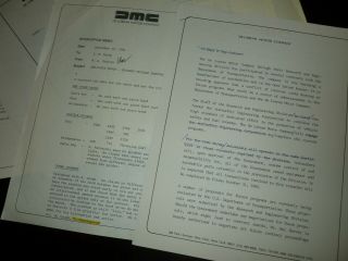 DELOREAN MOTOR Restructuring Proposal (1982) and Many More Docs 8
