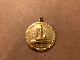 Vintage Gold Tone Dar Round Pendant Marked Jec - Daughters Of The American Rev