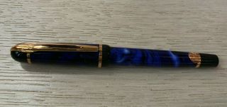Waterman Phileas Fountain Pen F Blue & Black With Gold Trim