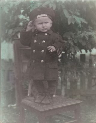 1951 Rare Cute Little Boy In Sailor Costume Victory Old Soviet Russian Photo
