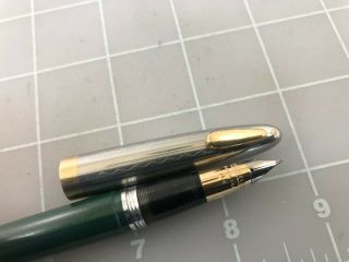 Judd ' s Vintage Green Sheaffer Tuckaway Fountain Pen 14kt Gold Fine Nib 2