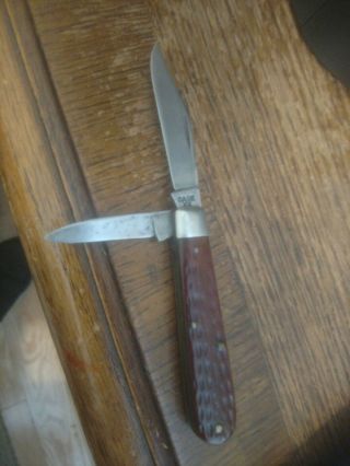 Vintage Case Xx Pocket Knife - Red Bone 62024 1/2 - Two Blade - Good Snap