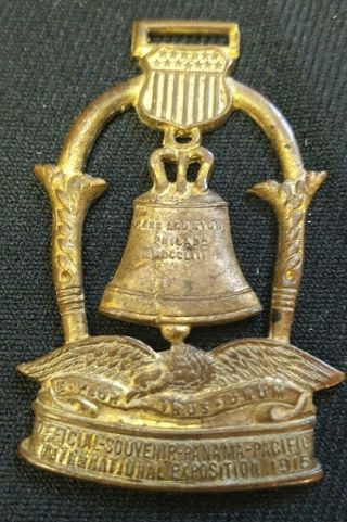 Panama Pacific International Expedition 1915 Souvenir Liberty Bell Union Medal