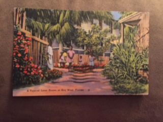Florida Postcard Key West A Typical Lane Scene - Linen 1956