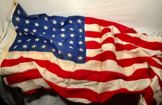 Vtg Wwii Era 48 Star American Flag 3x5 Copeland Co Washington Dc Banners Flags