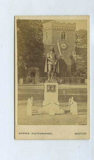 Statue Of John Bunyan In Bedford Cdv Photo C1860s - Photographer 