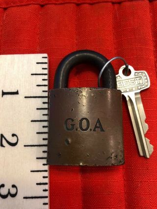 Vintage Best Brass Padlock Lock With Key General Outdoor Advertising