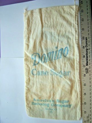Vintage Domino Cane Sugar Cloth Sack Bag American Sugar Refining
