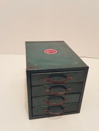 Vintage Wards Master Quality Parts Metal Cabinet 4 Drawer