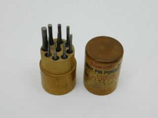 Vintage L.  S.  Starrett Machinist Drive Pin Punches Set Of 9 Metalworking