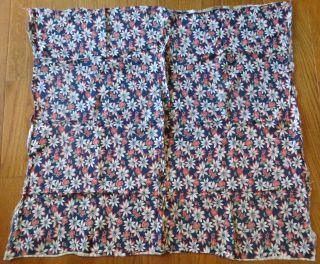 Vintage Feedsack Navy Red White Green Floral Feed Sack Quilt Sewing Fabric 2