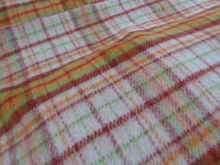 Vintage Plaid Blanket - Wool Blend - 60x70 Twin Size - Great Fall Colors 3