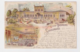 Poland Bromberg Bydgoszcz Gruss SchÜtzenhaus Chromo - Litho Postkarte 1900 - P551