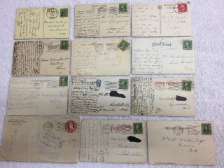 Post Cards From 1905 To 1926 With Old Stamps Postmarked