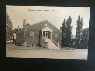 Vintage Postcard Steele Missouri Baptist Church (1d)