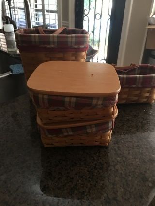 longaberger large baskets with lids And Liners 2