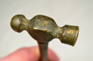 Antique Solid 1 - Piece Brass Tack Ball Hammer Small 6 1/2 