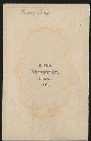 Civil War era CDV of a Woman with Fremont Nebraska Photgrapher ID ' d 2